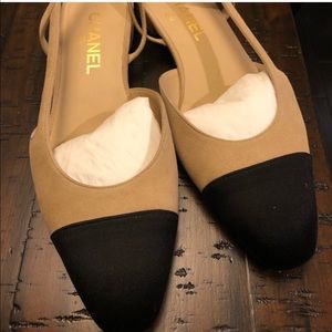Suede CHANEL Slingback Flats